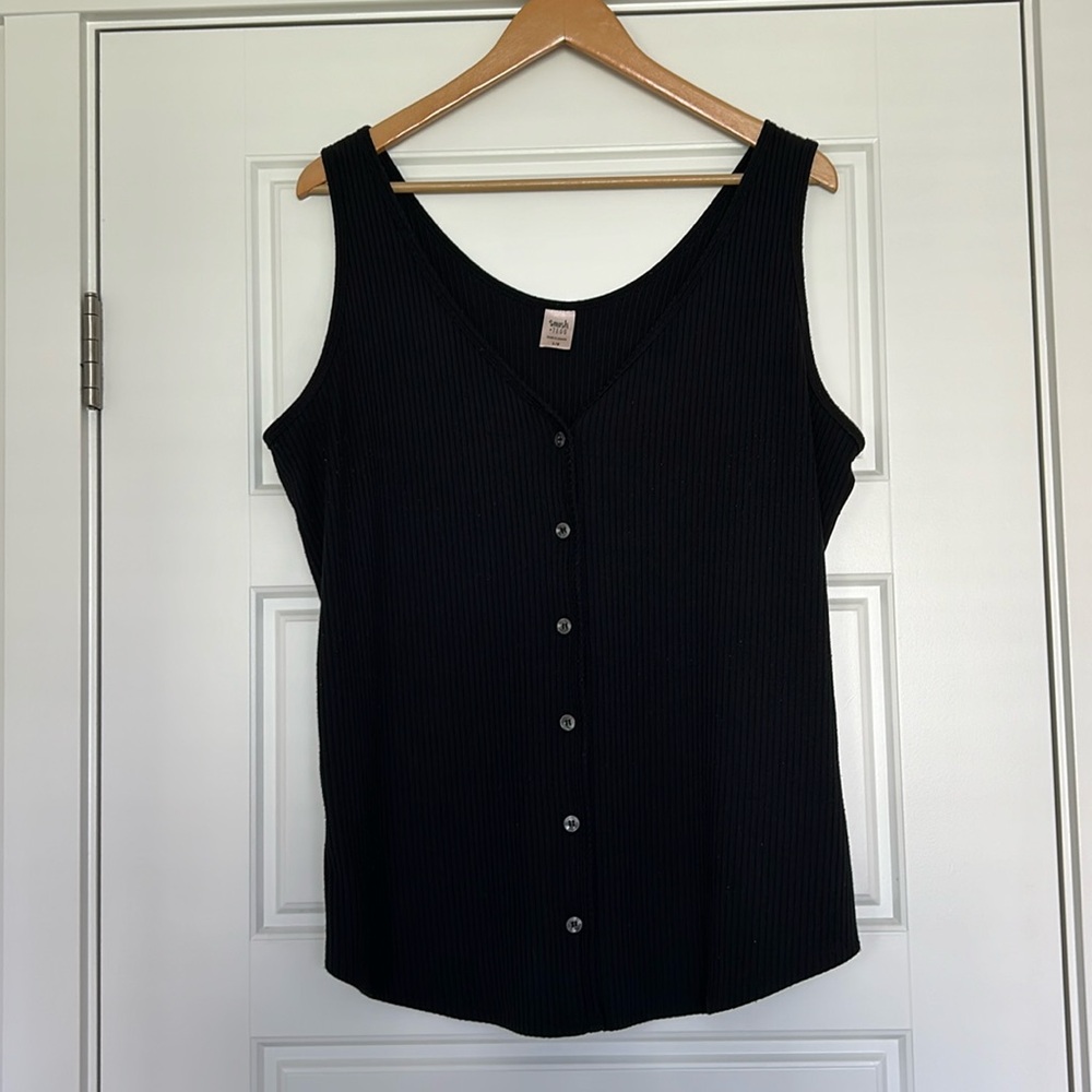 Smash & Tess Black Button Up Tank top